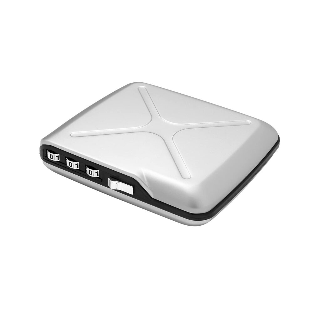 6076 Aluminum code wallet, lockable with a 3 digit code, RFID protection